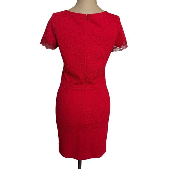 The Kooples Mini Dress size XS Cherry Red Lace Front Textured - Picture 6 of 11